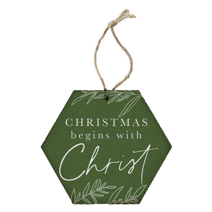 Begins With Christ Green - Honeycomb Ornaments for wholesale by Sincere Surroundings