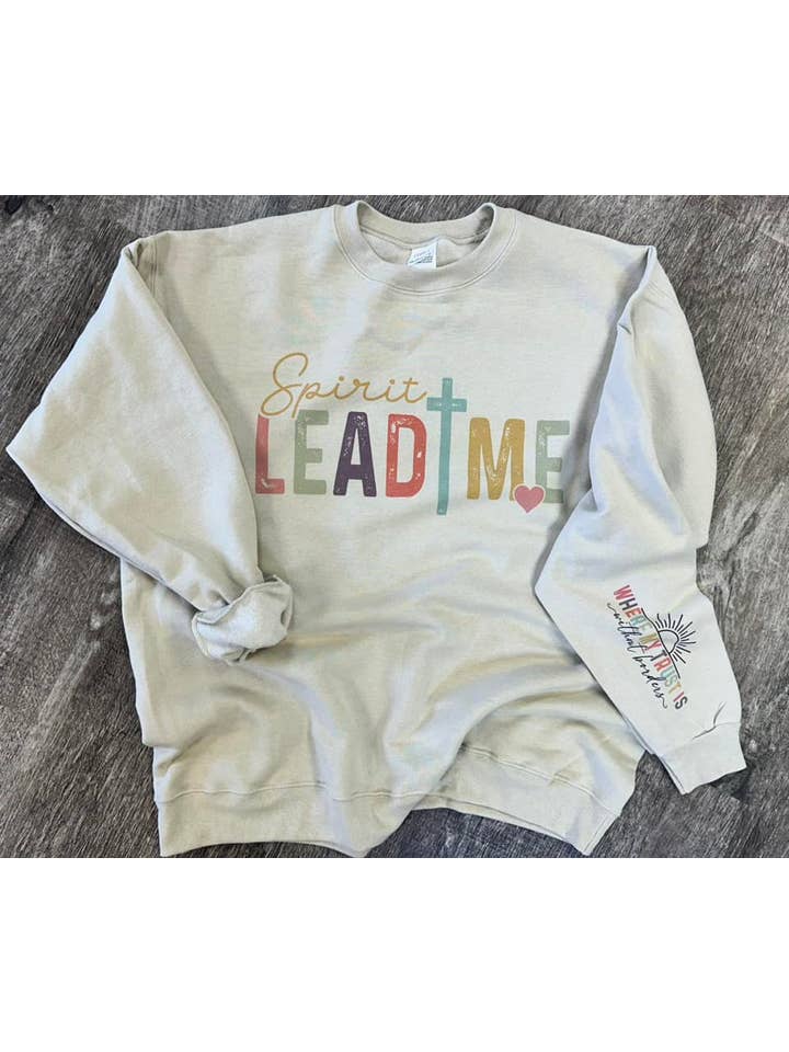 RMN Wholesale - Wholesale Graphic Sweatshirt - Unisex - Spirit Lead Me Sweatshirt on Sand1