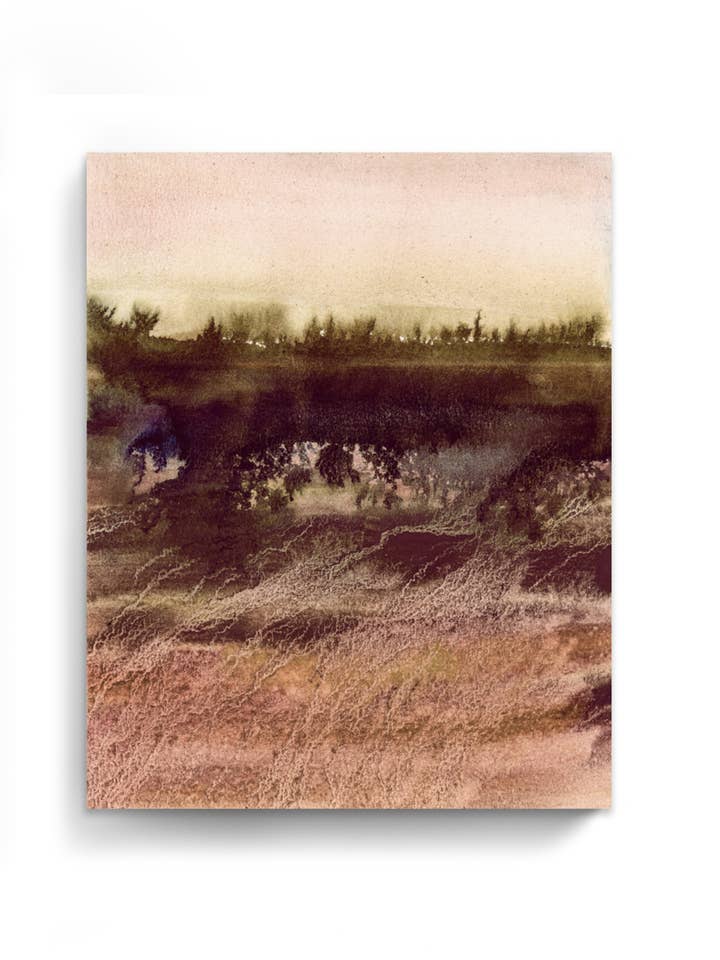 Landskap Väggkonsttryck Löst Abstrakt Akvarell Papper & Duk | New England Marsh 6 för wholesale av Marta Spendowska