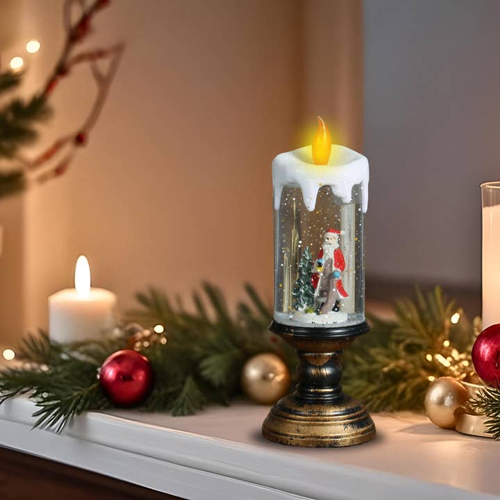 SINT - Wholesale Christmas Decoration - SINT Christmas Musical Snow Globe Candlestick Lantern