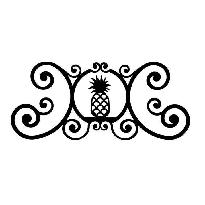 Village Wrought Iron - Wholesale Plaque - Pineapple Over Door Plaque