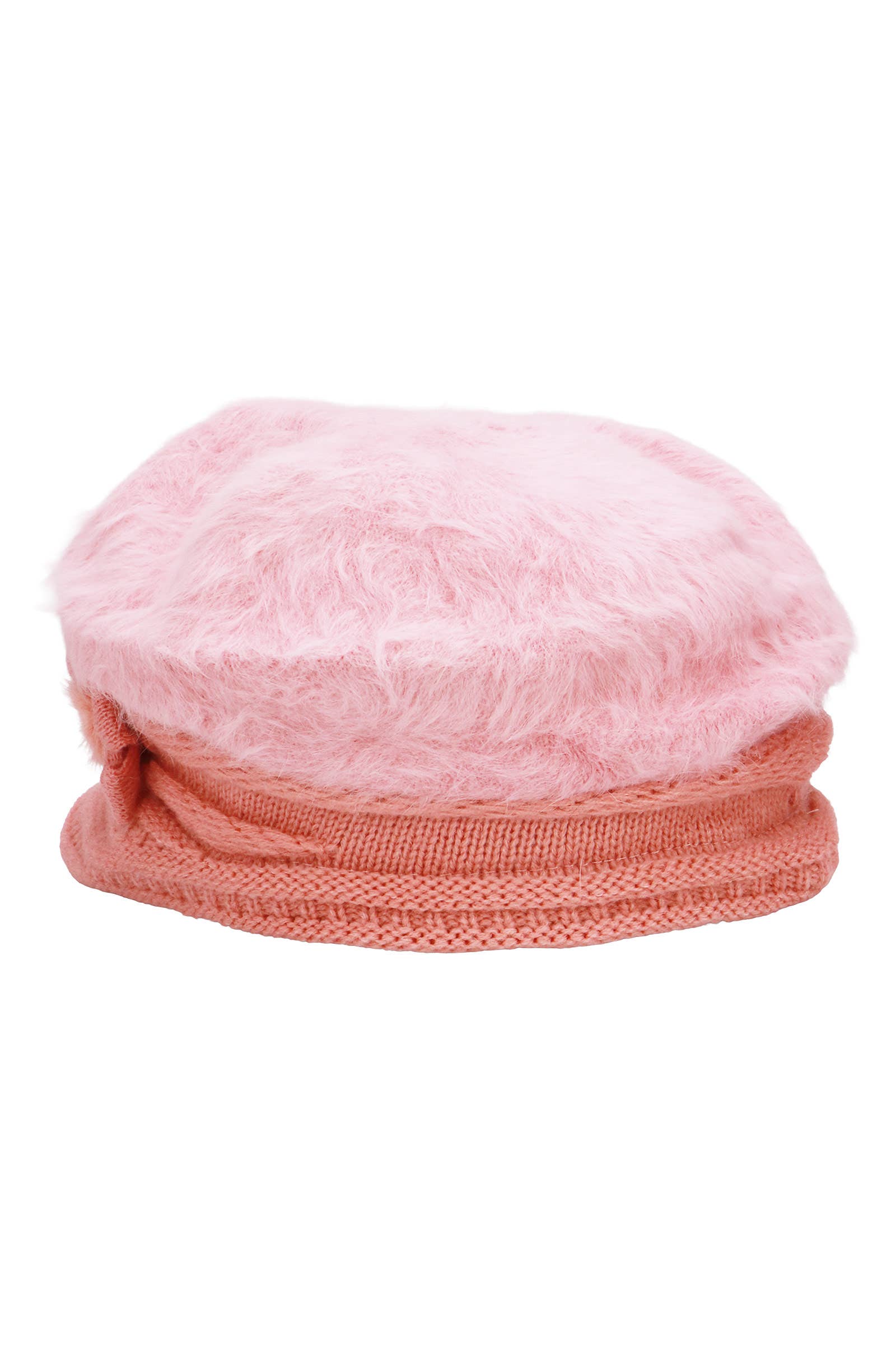 ASSORTED Vegan Angora Fur Flower Knitted Fiddler Cap for wholesale on Faire3