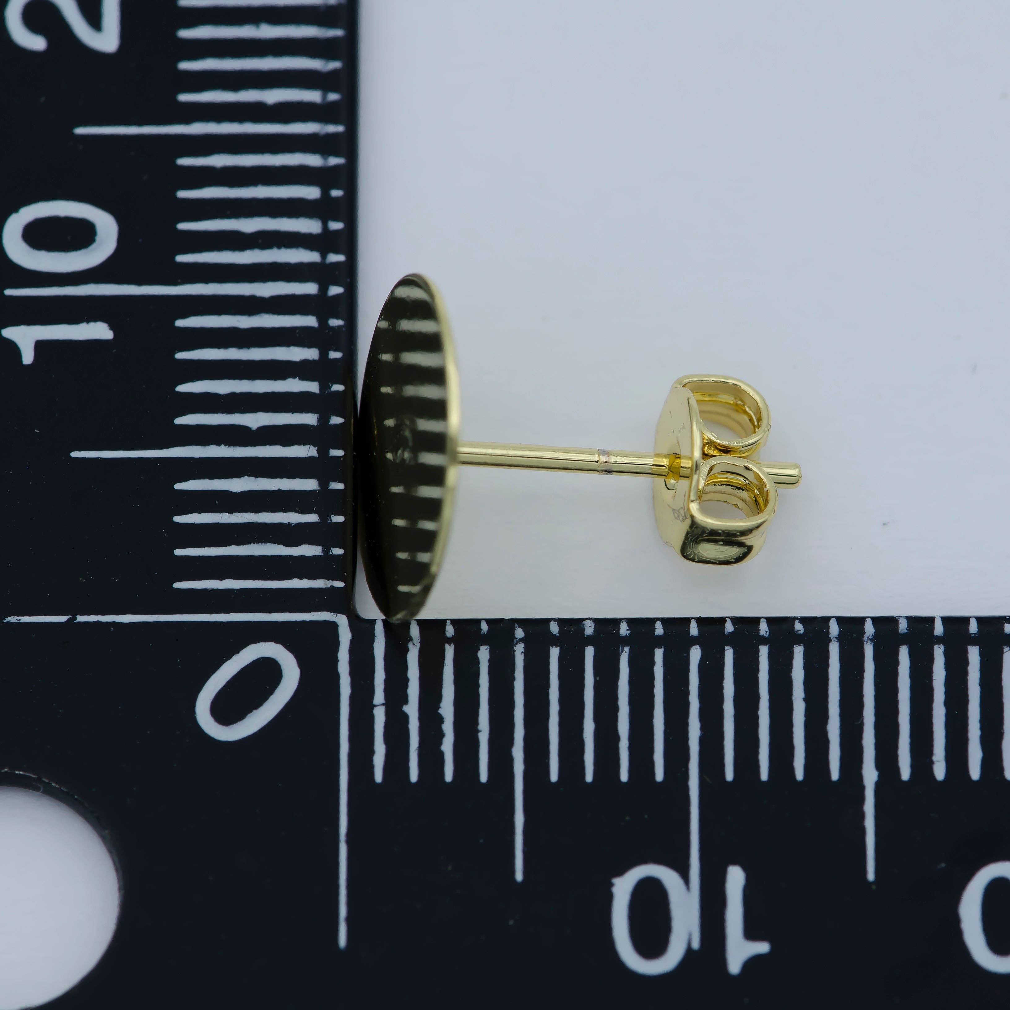 Aim Eternal - Wholesale Stud/Post Earrings - 6mm/8mm/10mm Round Gold Stud Earrings L391 L392 L3938