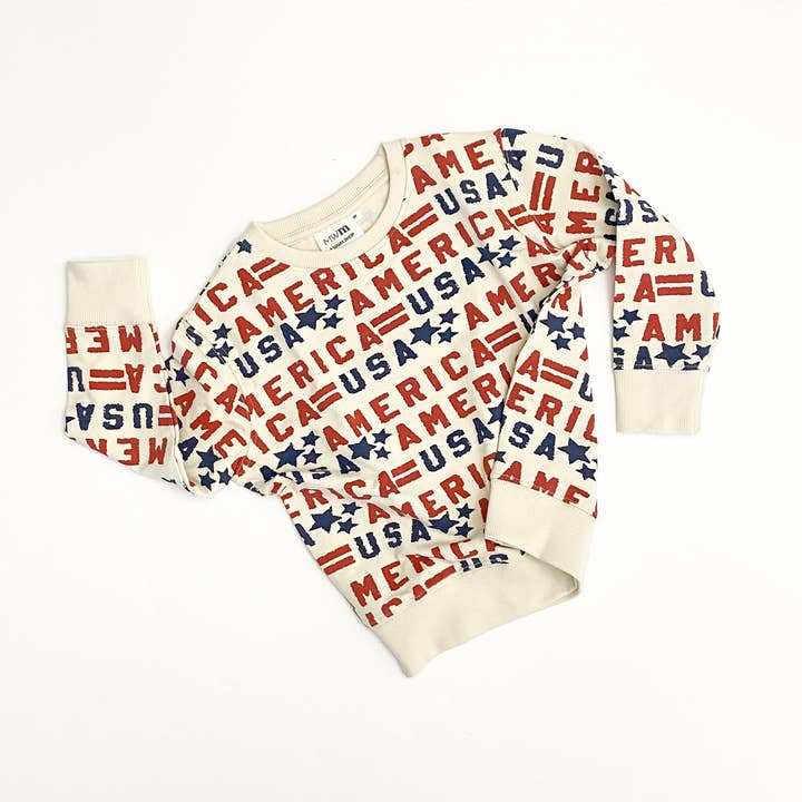 Red White Blue Lightweight America USA Graphic Pullover for wholesale on Faire3