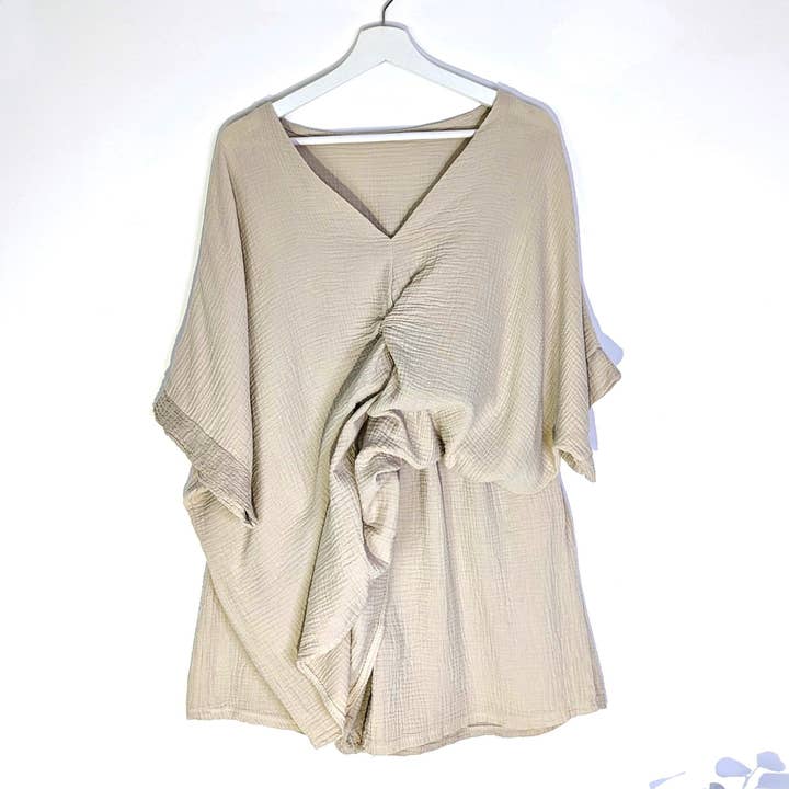 Tempest Designs - Wholesale Lounge Set - Women's - Roomy waffle cotton twist front top and shorts set (L-XL)