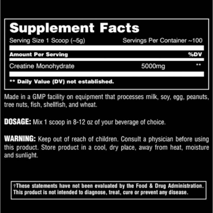 L&F Universal Goods – wholesale Protein/superfood powder – Animal Unflavored Creatine Powder - 100-SRV1