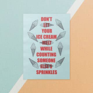 Mint Ice Cream Riso Print for engroshandel hos St.Mango