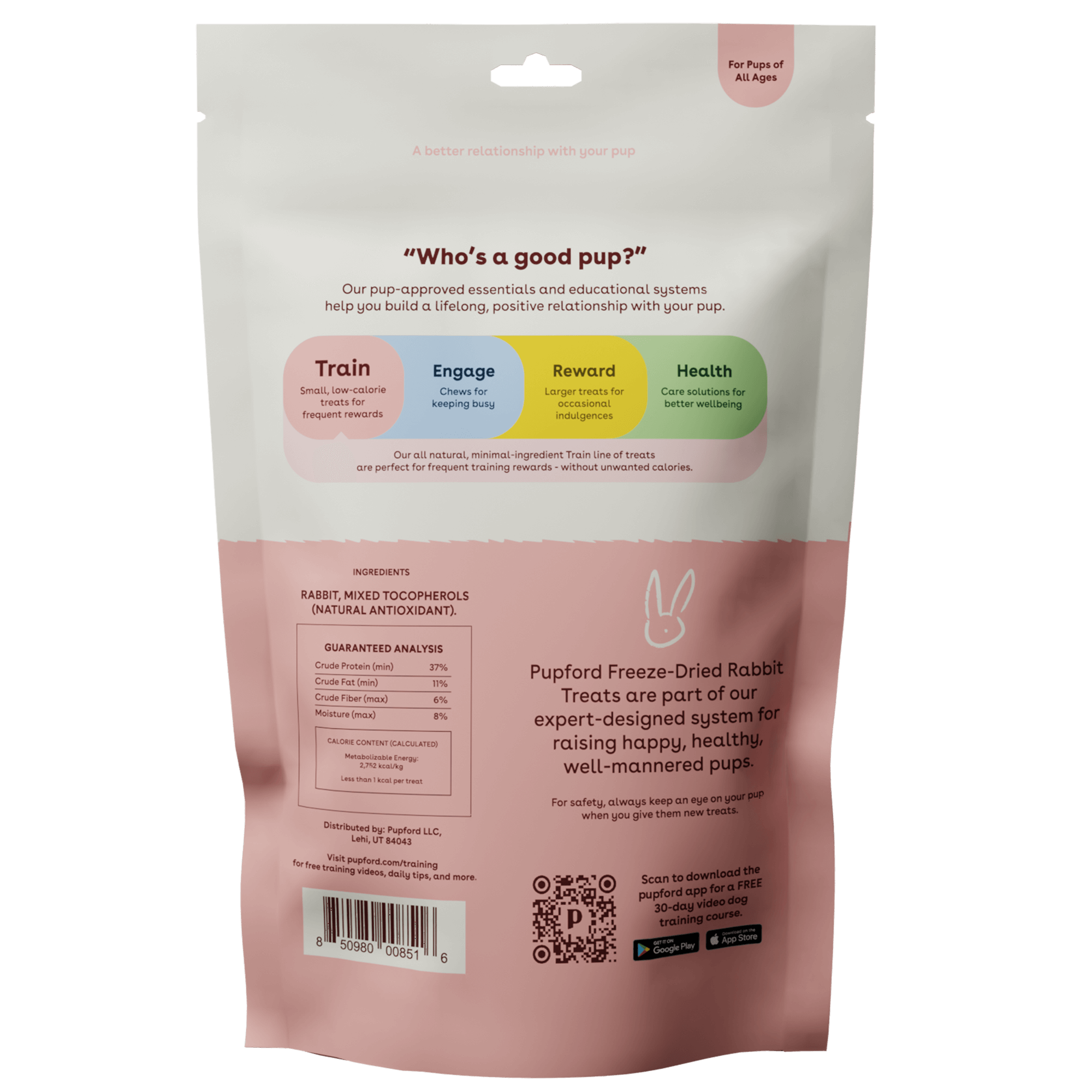 Pupford - Wholesale Pet Treats - Dog - Freeze Dried Rabbit Training Treats 2oz2