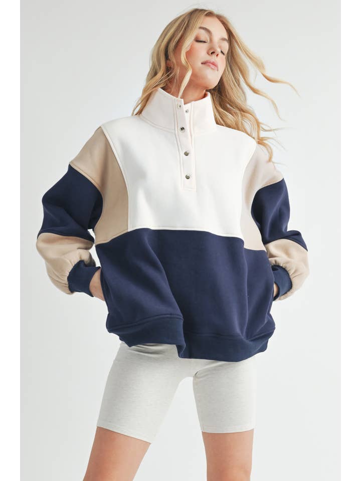AEMI + CO - Wholesale Sweatshirt - Women's - 992EK Glo Colorblock Pullover 2