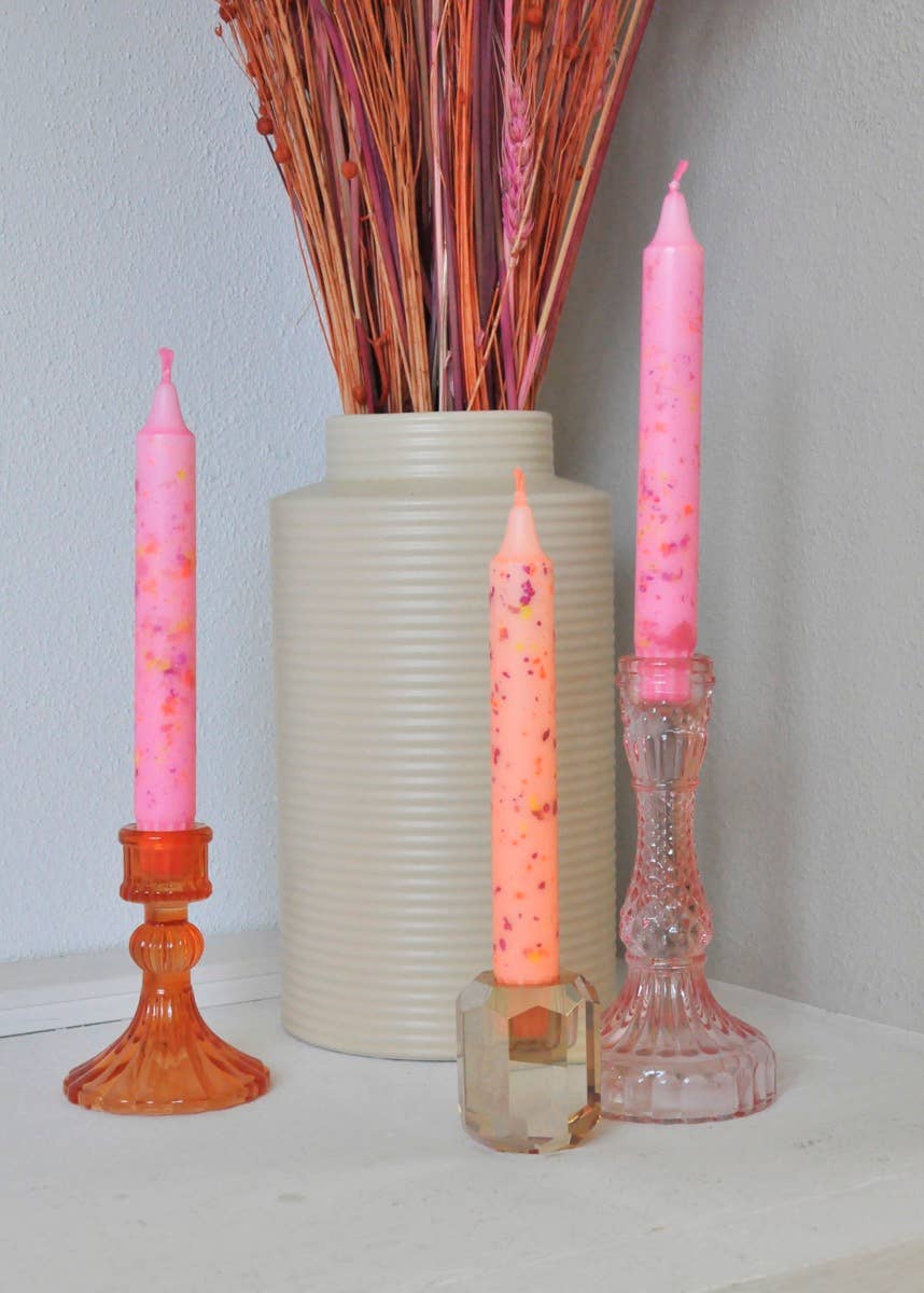 Aifcandles - Venta al por mayor Velas cónicas/candeleros - Trío de Velas de Cena con Confeti2