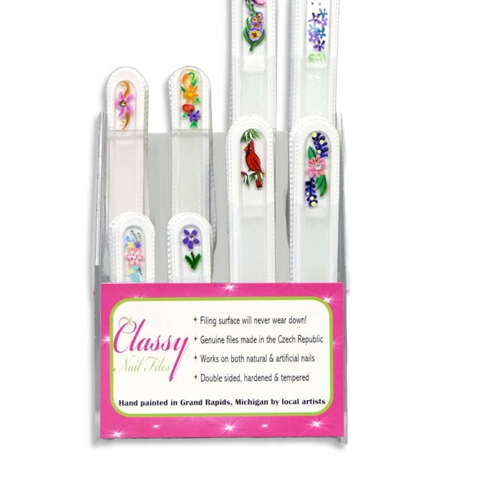 Classy Nail Files - Wholesale Nail File - Small Display Pre-Pack - 24 Sm & 24 Med Hand Painted Files
