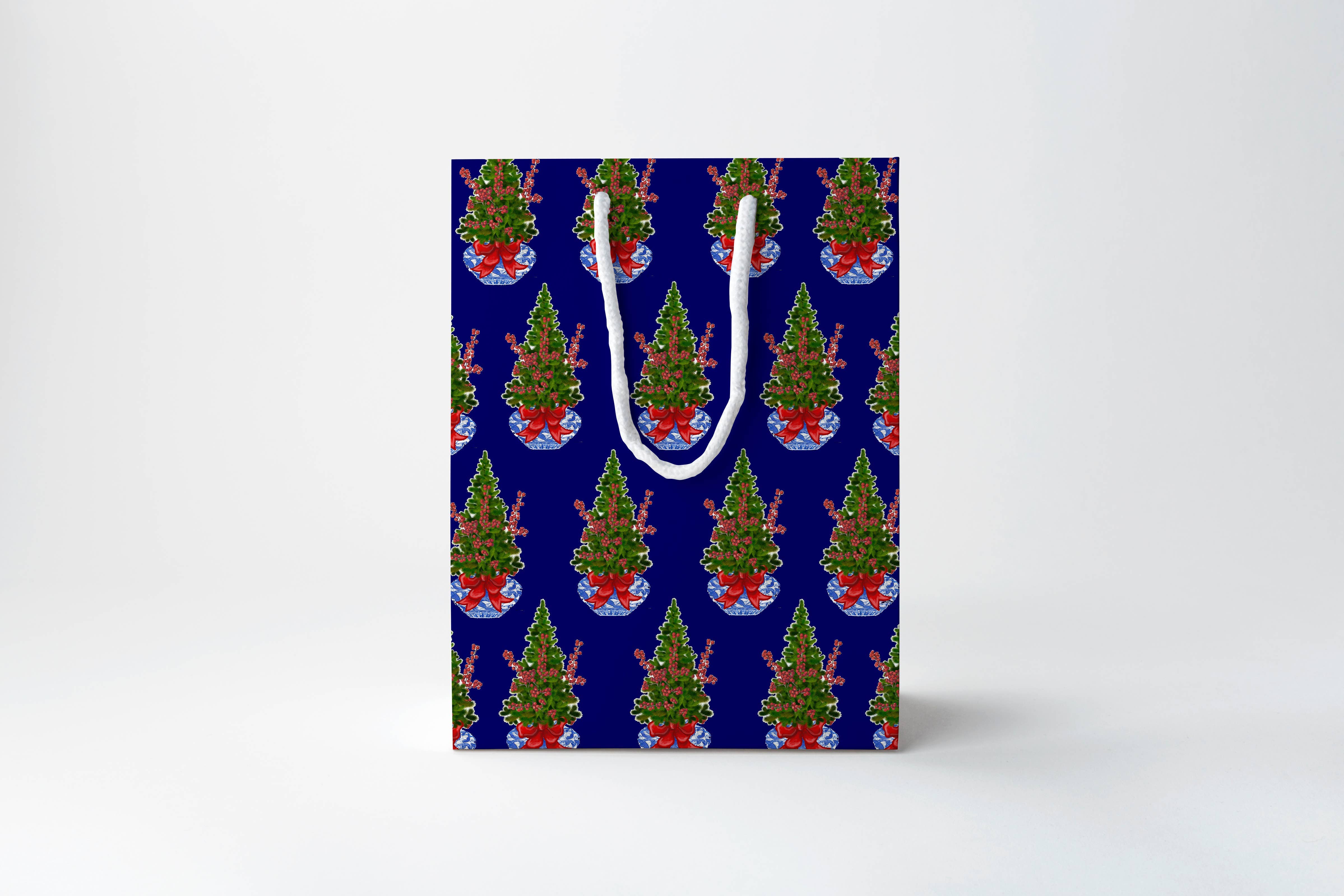 JOSIL Paperie & Gift - Vendita all'ingrosso Buste regalo - Borsa regalo di Natale Chinoiserie blu0