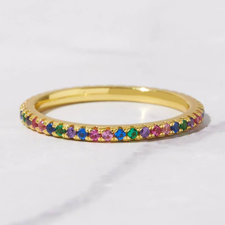 Rainbow Eternity Ring for wholesale by Sami Jewels