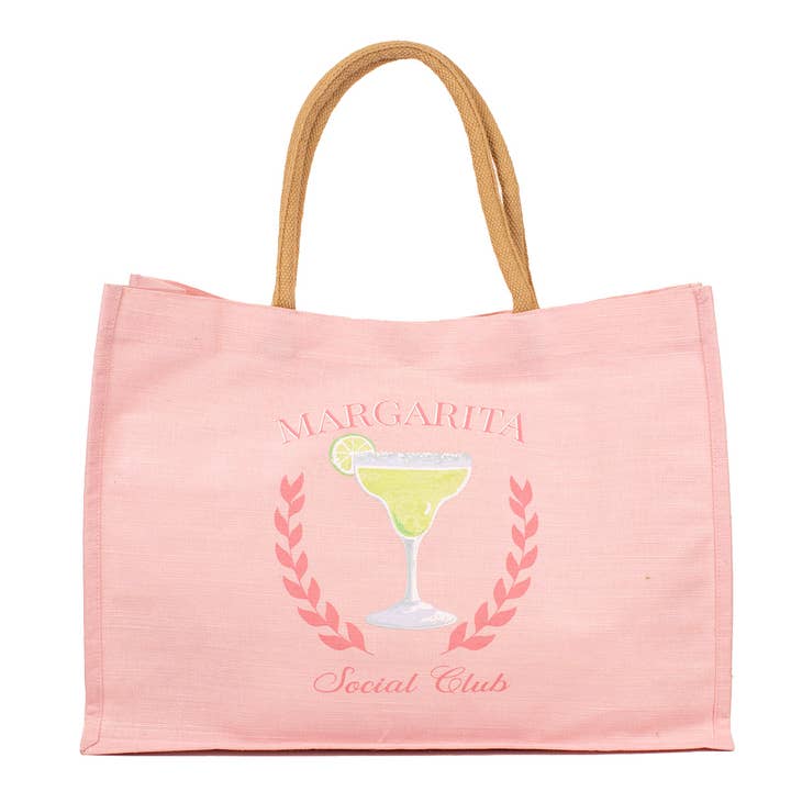 Margarita Social Club Juco Tote Rosa/Multicolor 19x14x7.5 para venta al por mayor de The Royal Standard