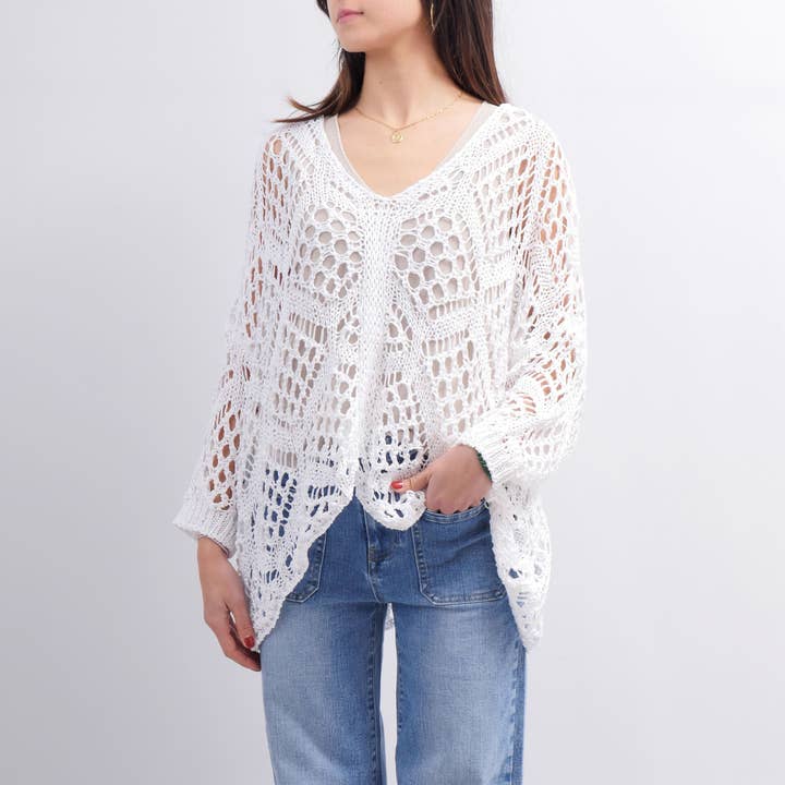 Cecile Wang - Wholesale Knit Sweater - Women's - MT471 crochet sweater2