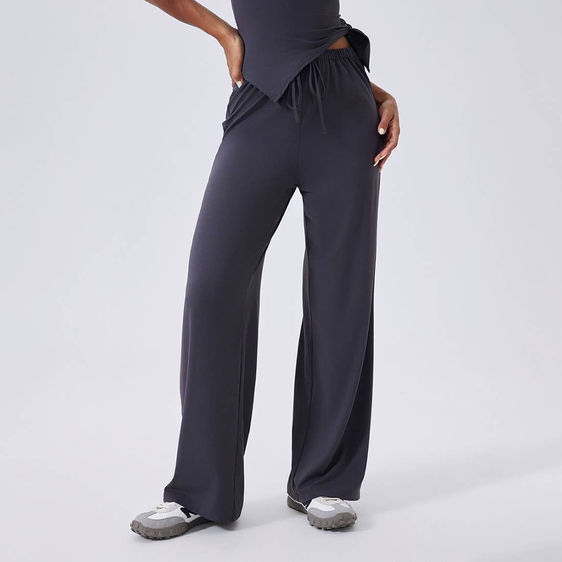 Sodalemon - Wholesale Athletic Pants - Women's - Women High-Waist Relaxed-Fit Drawstring Yoga Lounge Pants12