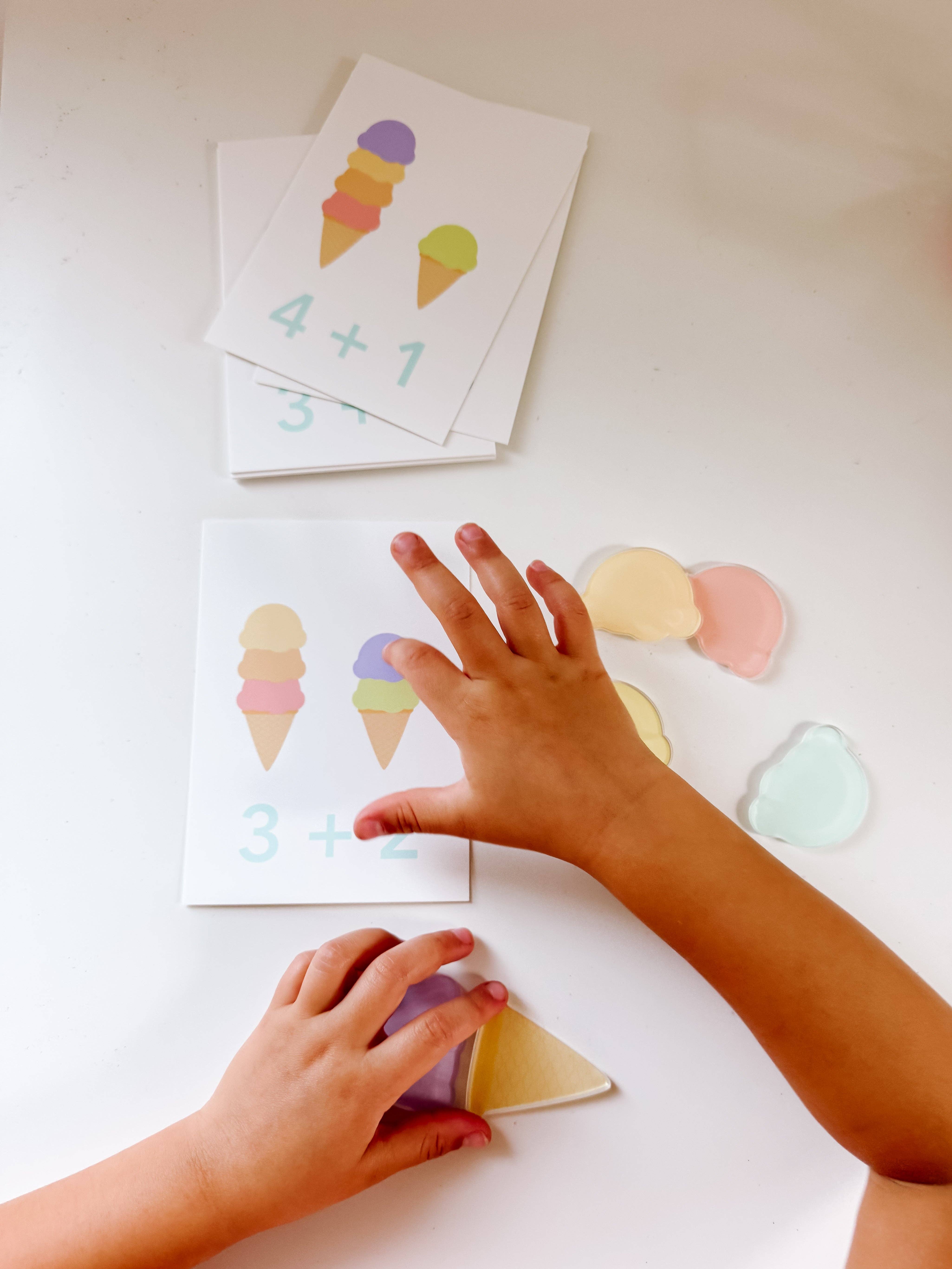 GoodnightFox - Vente Cartes d'apprentissage – enfant et bébé - Kit sensoriel de mathématiques avec crème glacée13