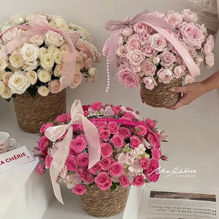 Elegant Design Supply - Wholesale Basket - Grass Woven Flower Basket / Bucket