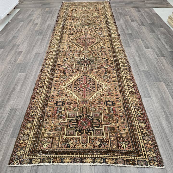 Antique Persian Heriz Runner Rug (3.7' x 12.5') for wholesale by MesopotamiaRugs