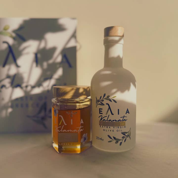 Greek Gift Set | Extra Virgin Olive Oil & Raw Honey for wholesale by Elia