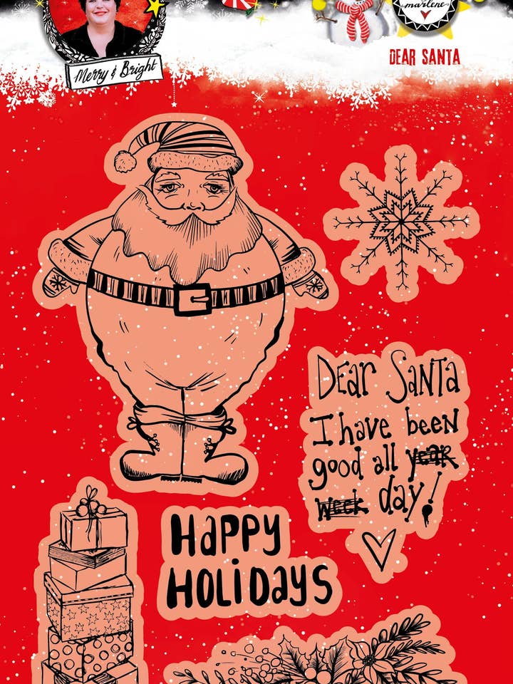 ABM Clear Stamp Christmas Dear Santa 148x210x1mm 1 PC nr.84 for wholesale by Ecstasy Crafts Distributing