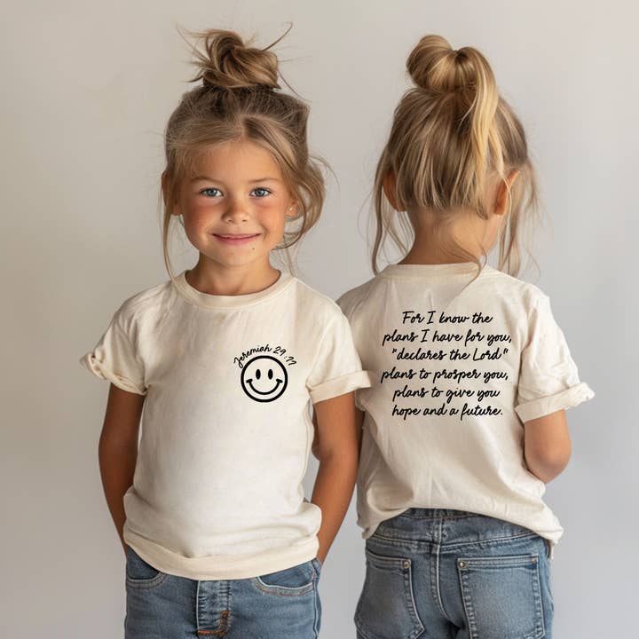 Saved by Grace Co. - Wholesale Screen Printed T-Shirt - Kids - For I Know the Plans Kids + Youth Tee