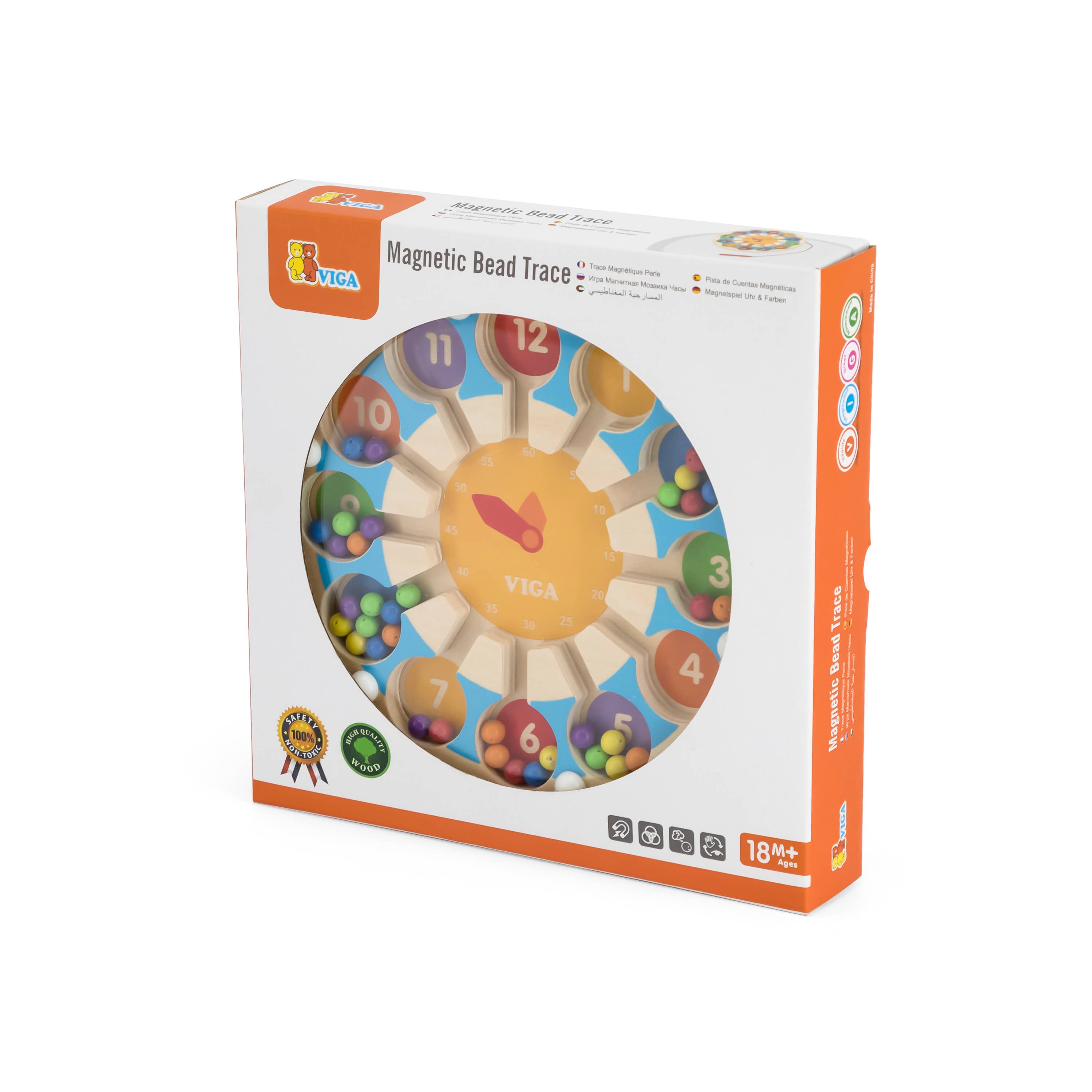 Trade Toys Limited - Wholesale Wood Toy - Kids - Magnetic Bead Trace - Clock1