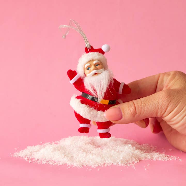 Sunshine Studios - Wholesale Ornament - Retro Dancing Christmas Santa Ornament | Red