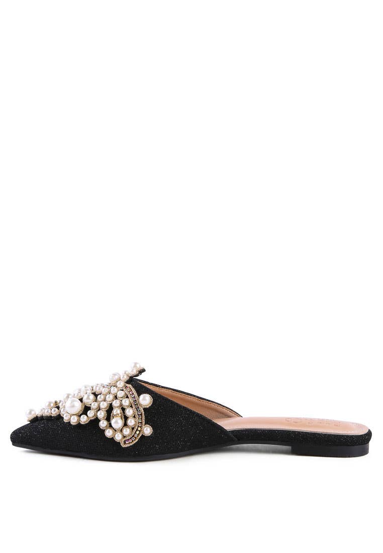 Rag Company - Wholesale Mules - Women's - ASTRE Embellished Delicate Pearl Mules6
