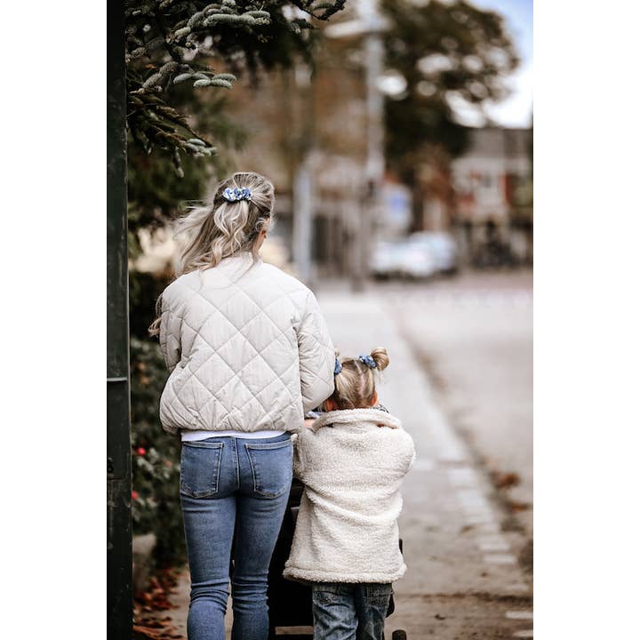 Hairjewelz by Elle - Wholesale Hair Clip - Women's - “Embroidery Denim” scrunclip1