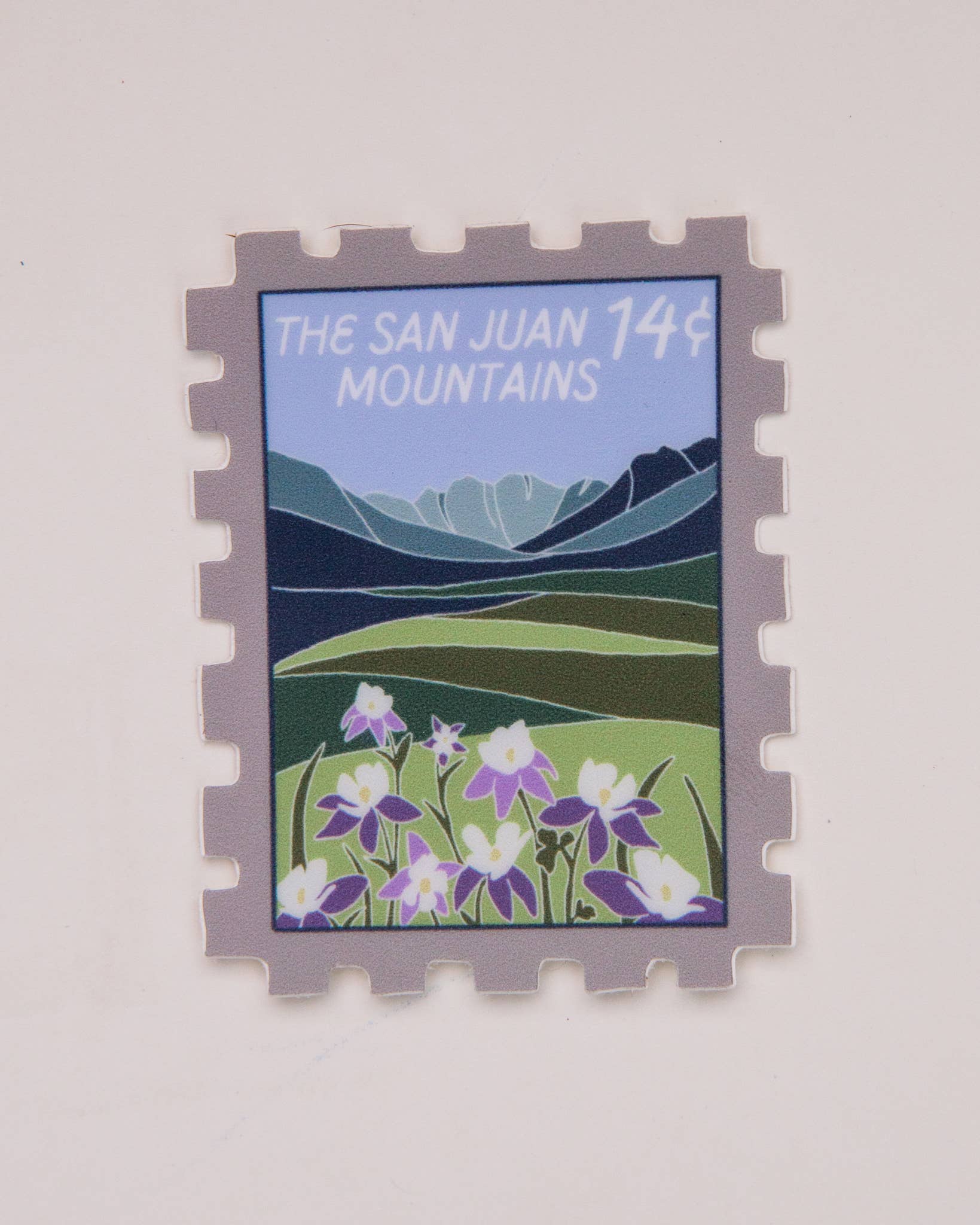 Emma Menke Art - Wholesale Sticker - San Juan Mountains Stamp Sticker