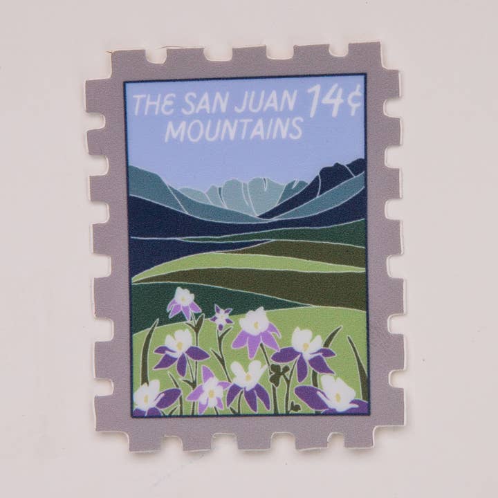 Emma Menke Art - Wholesale Sticker - San Juan Mountains Stamp Sticker 0