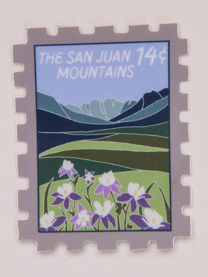 San-Juan-Gebirge Briefmarkenaufkleber für den Großhandel von Emma Menke Art