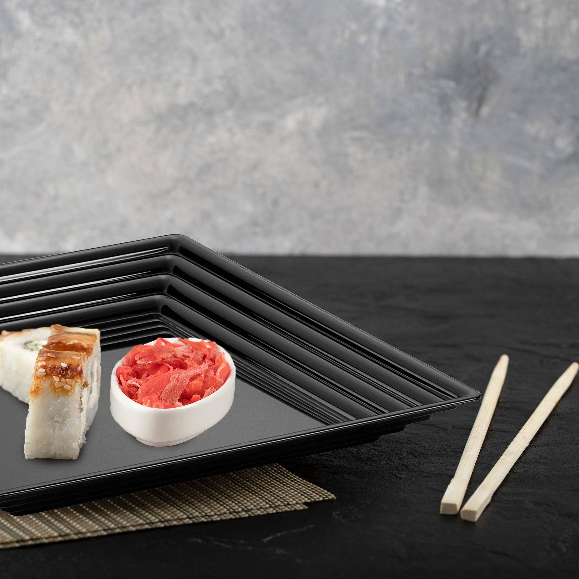 Smarty had a Party - Wholesale Dienblad - Zwarte vierkante plastic serveerschalen 12" x 12" - 3 stuks9