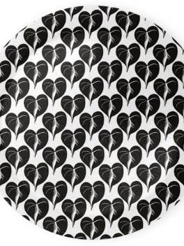 Mono Heart Leaf 11cm Tiny Round Birch Ply Tray for wholesale by Gabrielle Good