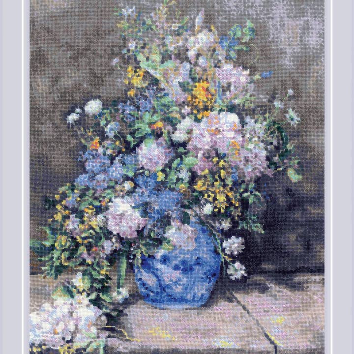 RIOLIS - Vendita all'ingrosso Attrezzatura per ricamo/punto croce - Kit Punto Croce Riolis 2137 Bouquet di Primavera Renoir0