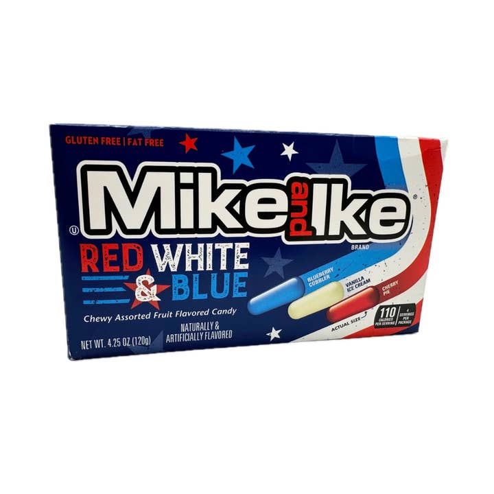 I Got Your Candy - Wholesale Gummy - Mike & Ike Red, White and Blue Theater Box 4.25oz - 12ct