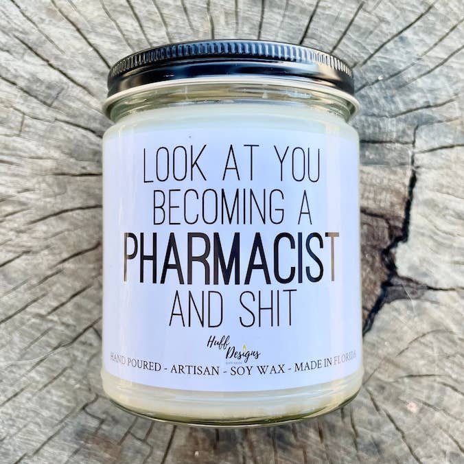 Candela alla soia Pharmacist and shit, regalo per farmacisti per la vendita all'ingrosso da parte di Huff Designs Candle Co