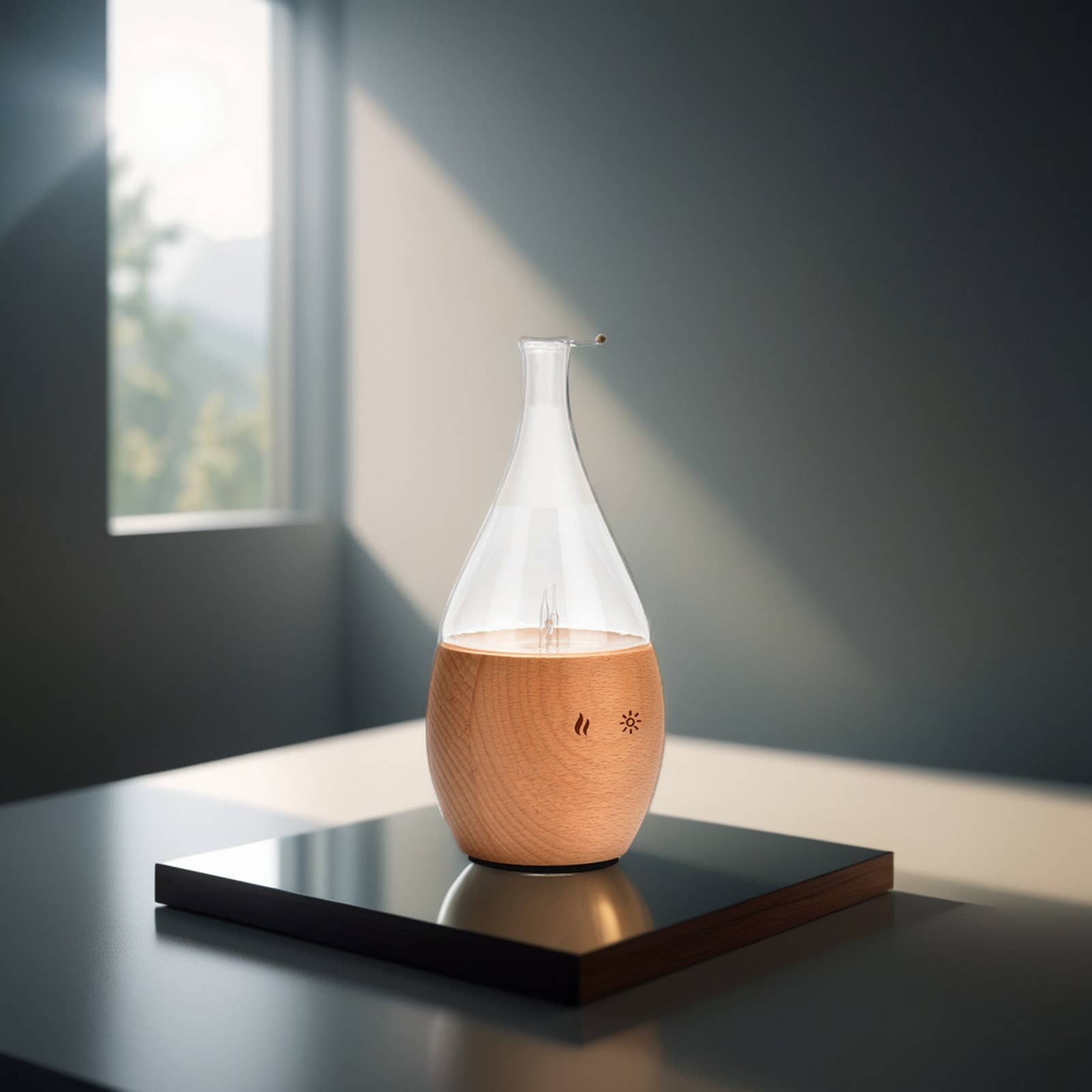 Zen'Arôme - Venta al por mayor Difusores eléctricos - Nebulizador Difusor de Aceites Esenciales de Madera y Vidrio Boléa5