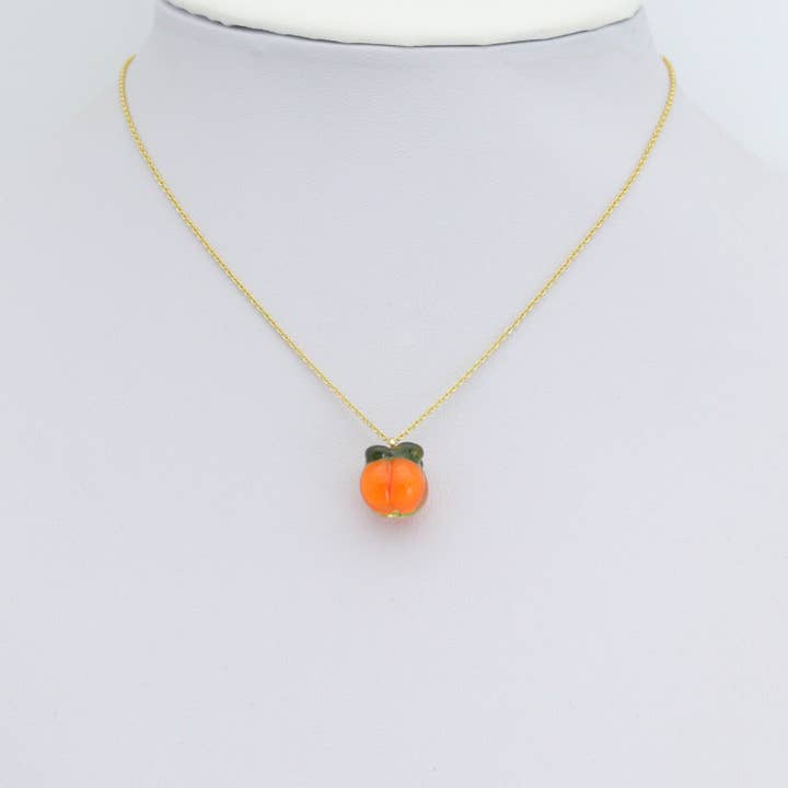 BestBeads&Beyond – Pendente/pingente individual por atacado – Pendente de Charme em Esmalte Laranja Dióspiro, Sku#LK12331