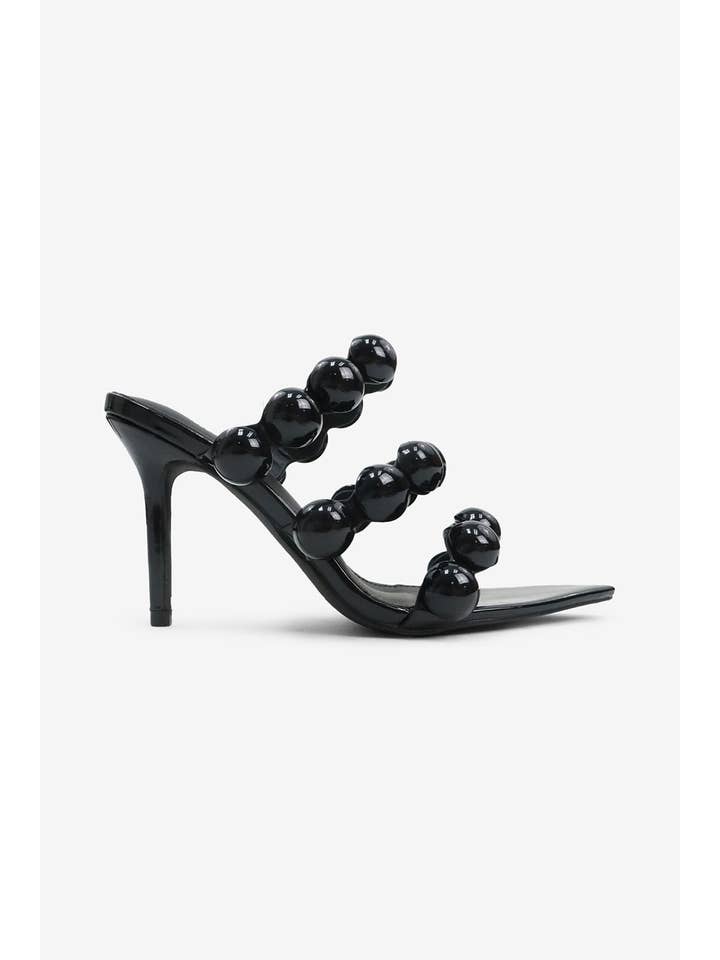 Lemonade Shoes - Wholesale High Heels - Women's - ASHLYNN - Sculptural Beaded Mule Heels