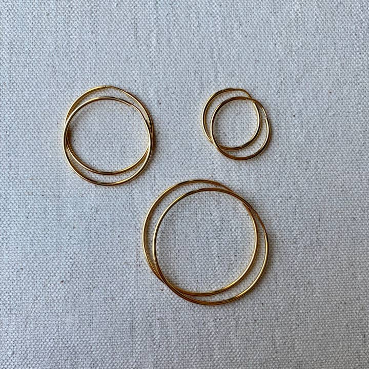 GoldFi - Wholesale Hoop Earrings - 18k Gold Filled Endless Hoop Earrings Gold Hoops 20mm, 30mm,