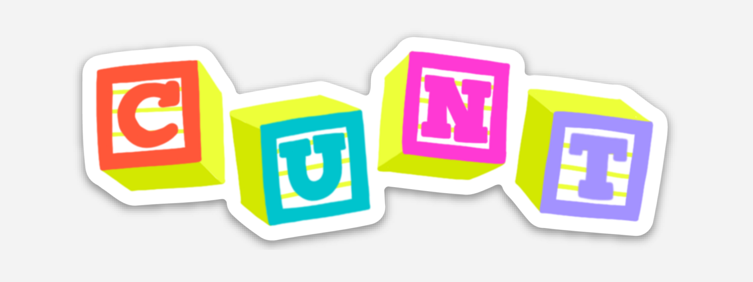 Liminal Moon Art Club - Wholesale Sticker - Blocky Cunt Sticker1