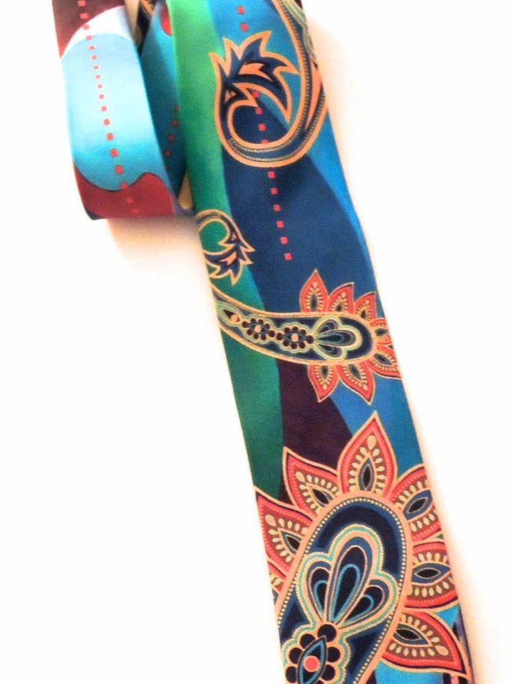 Corbata de seda cachemira dorada Sonora de Pangborn para venta al por mayor de Pangborn Collection