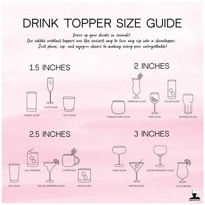 Ninalem's Party - Wholesale Cocktail/Liquor Glass - Friendsgiving Edible Cocktail Drink Topper 4