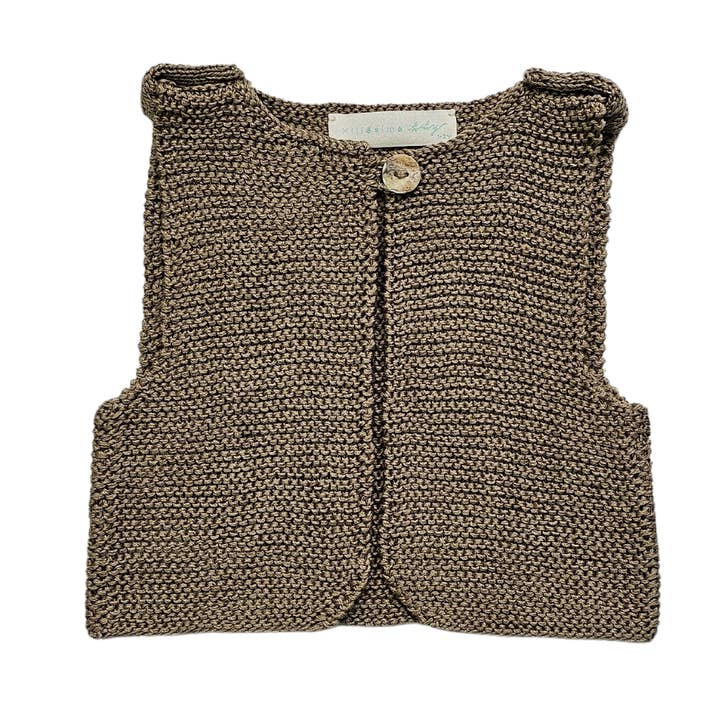 ATTICUS 'Pima Cotton' Vest - Praline for wholesale by Millesime Baby