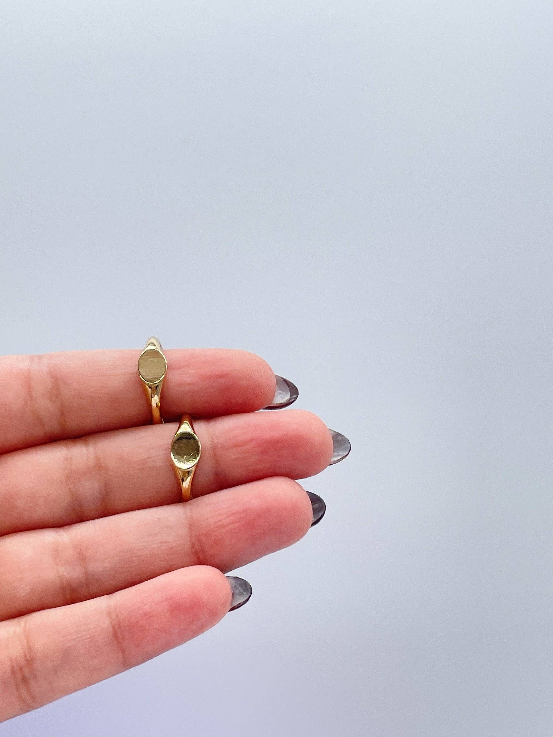 Milie - Wholesale Signet Ring - 18k GF Plain Dainty Minimalist Dainty Signet1