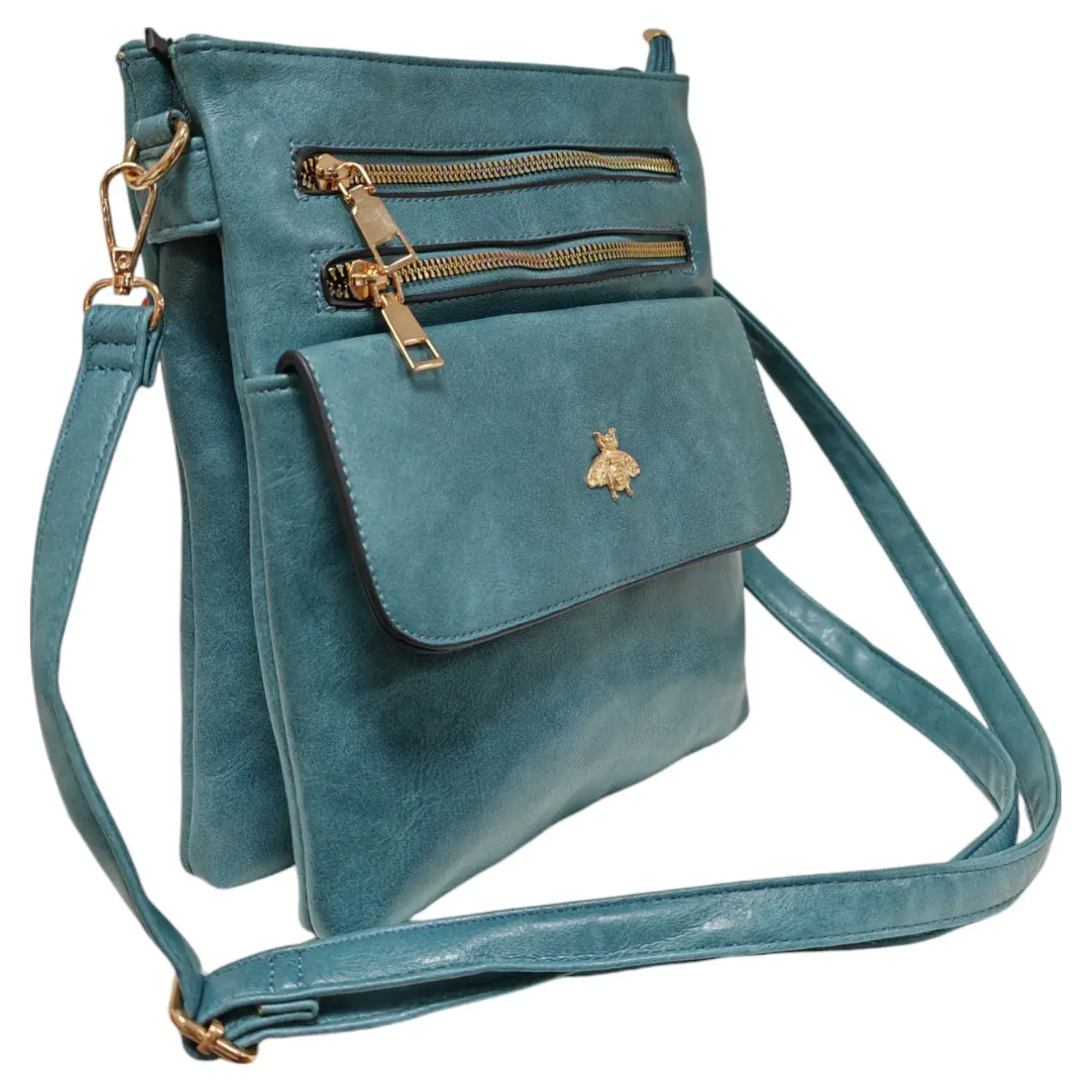 Superbia – wholesale Crossbody bag – Women's – Double Zipper Multi Pocket Bee Details Cross BodyBag-91336