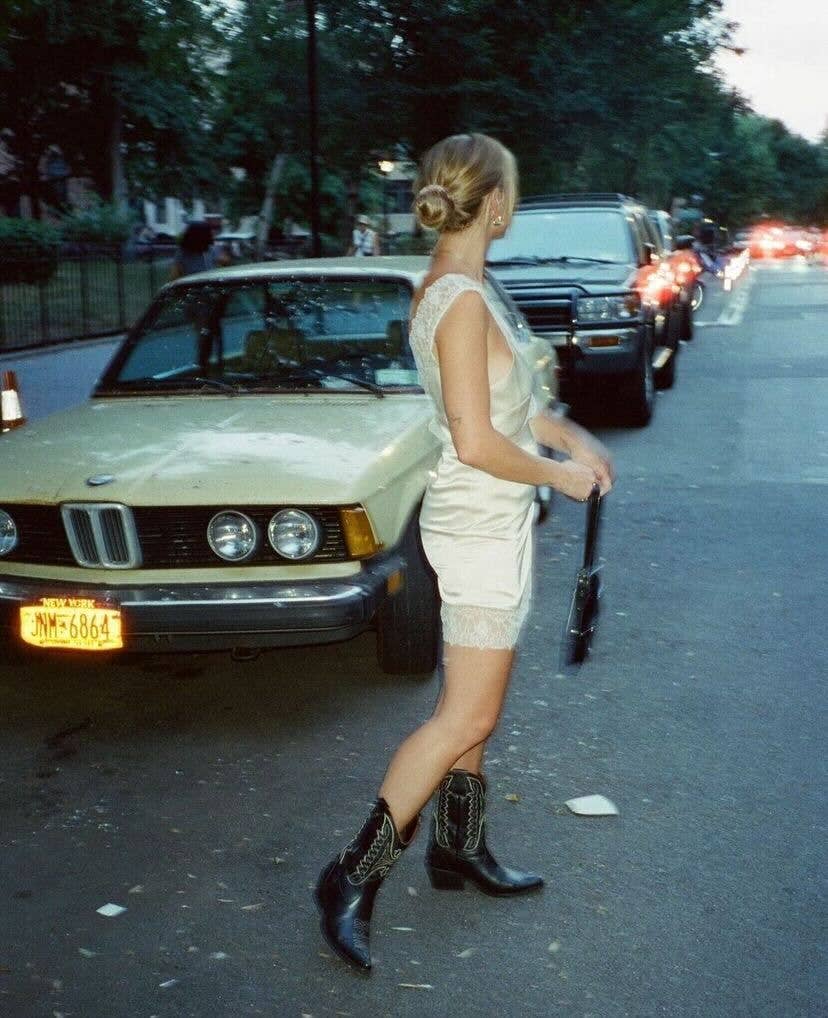 Schwarz Unaufhaltsame Western-Cowboystiefel, schwarze Lederschuhe für Damen für den Großhandel auf Faire14