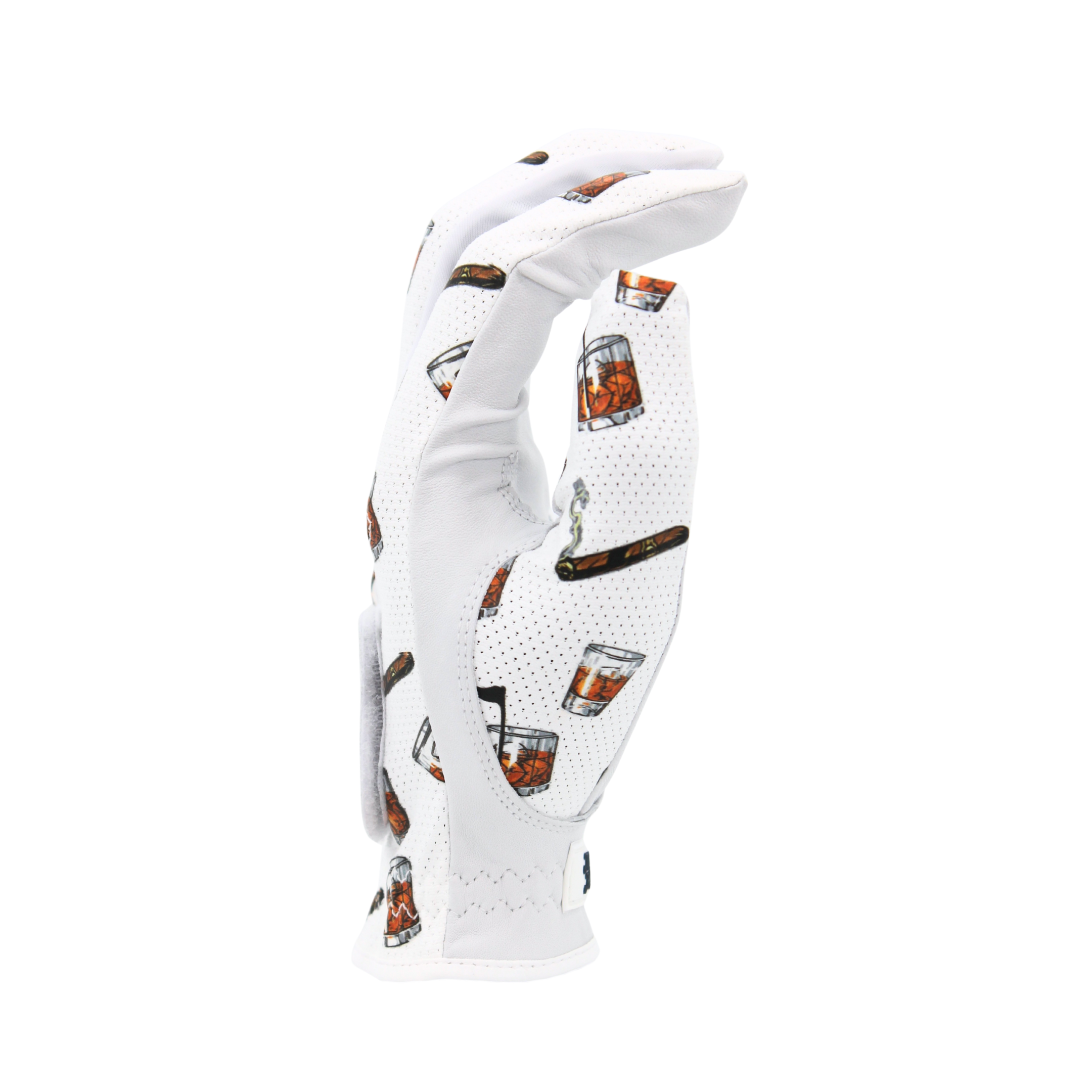 Whiskey & Cigar WHT Men's Golf Glove | MULLIGAN HOOLIGAN® for wholesale on Faire6